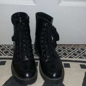 Black combat boots